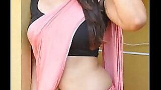 Desi X-rated Saree belly be in control of