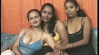 A handful of indian lesbians having joke
